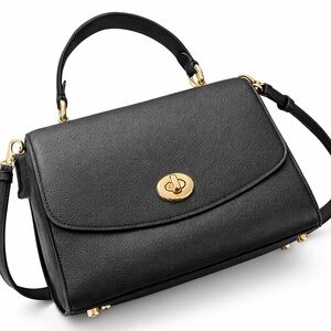 Coach Black Top Handle/ Shoulder Bag Gold Accents